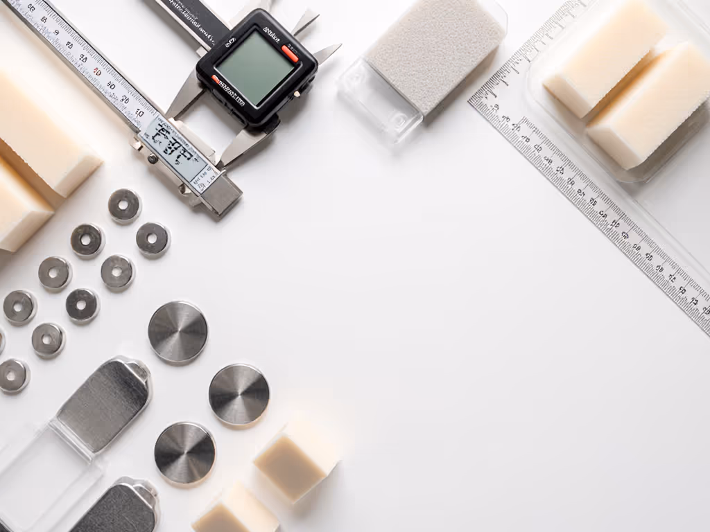 memory_foam_compression_testing_setup_with_weights_and_measuring_tools