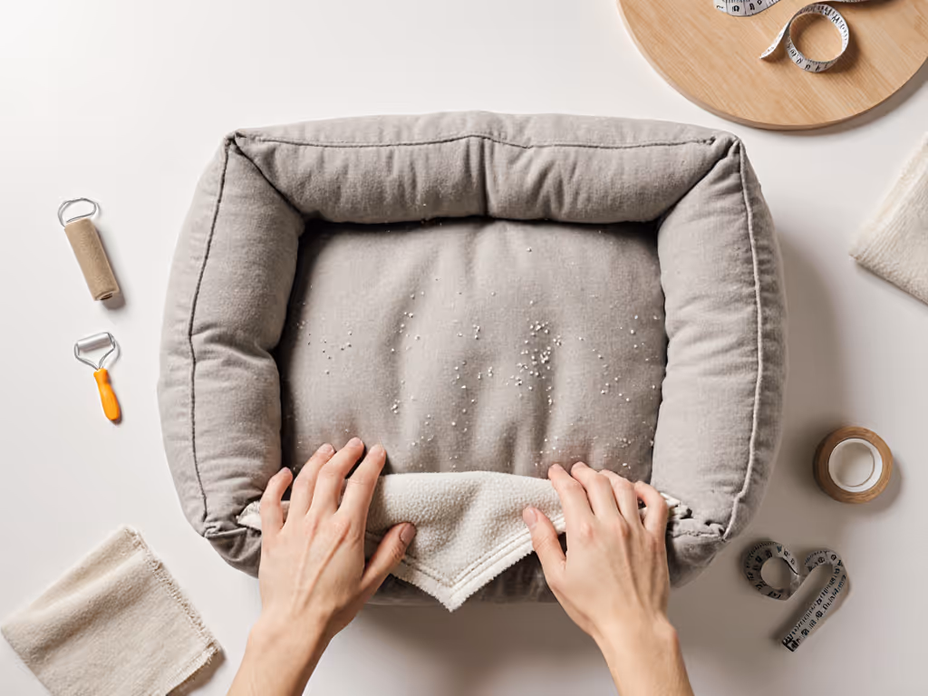 checking_dog_bed_for_wear_signs