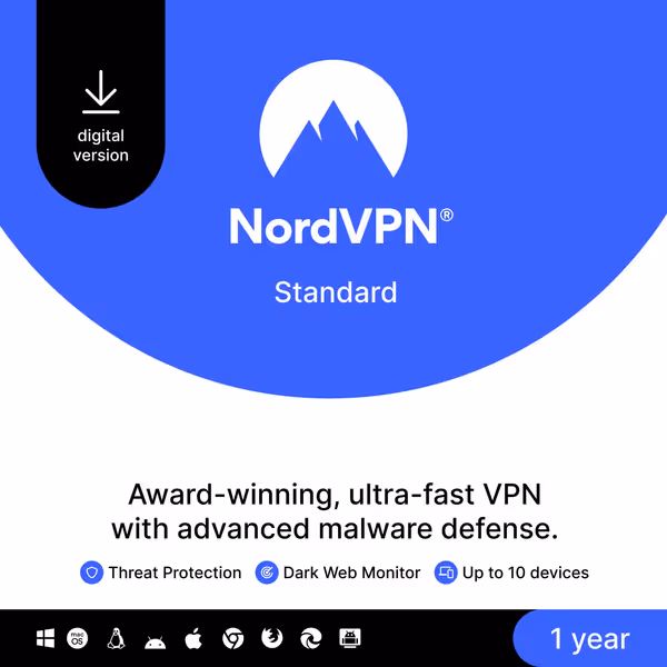 NordVPN Standard, 10 Devices, 1-Year